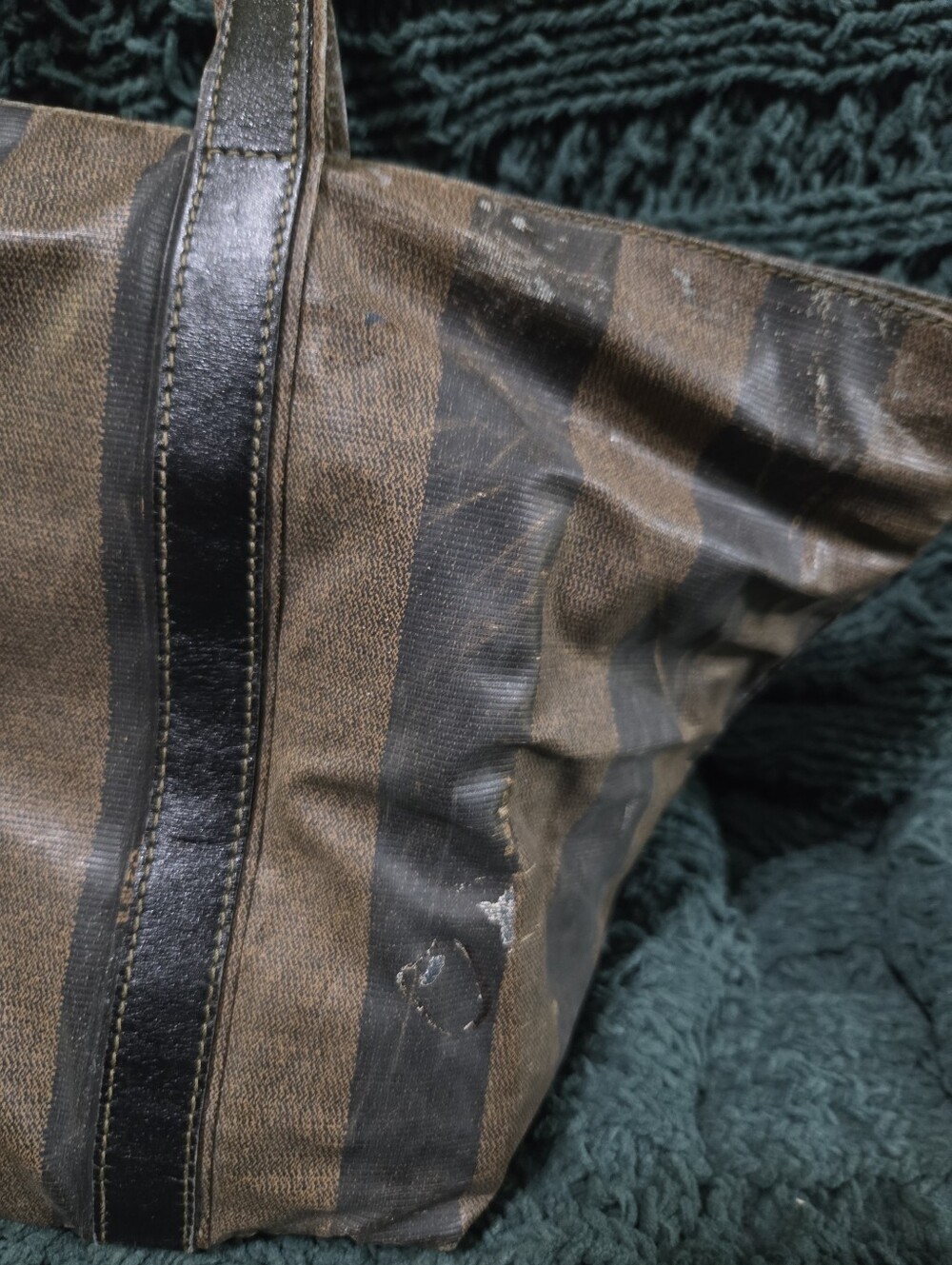 Vintage Fendi Pequin Striped Tote - Picture 3 of 13
